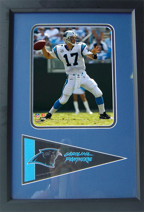 Jake Delhomme "White Jersey" Photograph with Team Pennant in a 12" x 18" Deluxe Frame