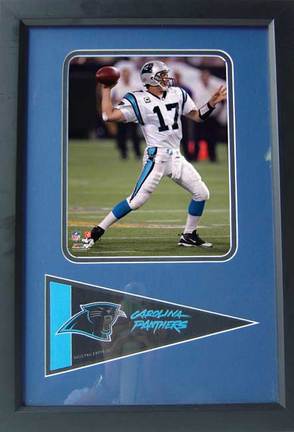 Jake Delhomme Photograph with Team Pennant in a 12" x 18" Deluxe Frame