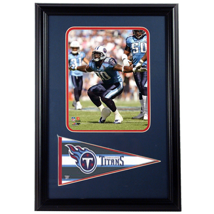 Jevon Kearse Tennessee Titans Photograph with Team Pennant in a 12" x 18" Deluxe Frame