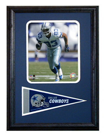 Dallas Cowboys Terry Glen Photograph with Team Pennant in a 12" x 18" Deluxe Frame