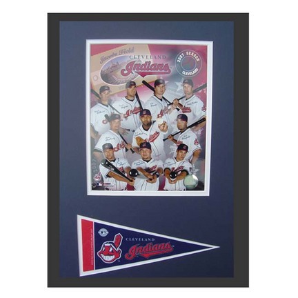 2007 Cleveland Indians Photograph with Team Pennant in a 12" x 18" Deluxe Frame
