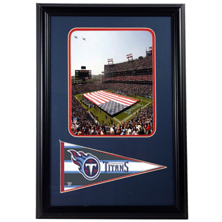 LP Field and Old Glory Photograph with Team Pennant in a 12" x 18" Deluxe Frame
