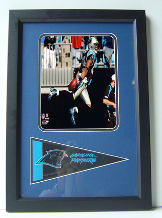 Steve Smith Carolina Panthers Photograph with Team Pennant in a 12" x 18" Deluxe Frame