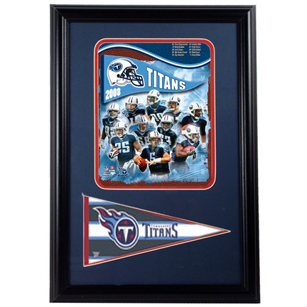 Tennessee Titans 2008 Photograph with Team Pennant in a 12" x 18" Deluxe Frame