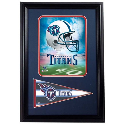 Tennessee Titans "Helmet" Photograph with Team Pennant in a 12" x 18" Deluxe Frame