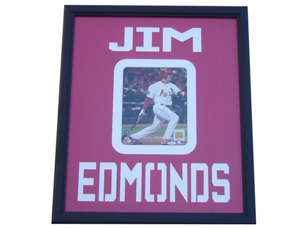 Jim Edmonds Autographed 22" x 26" Photograph in a Deluxe Frame
