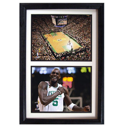 Kevin Garnett and BankNorth Garden Deluxe Framed Dual 8" x 10" Photographs