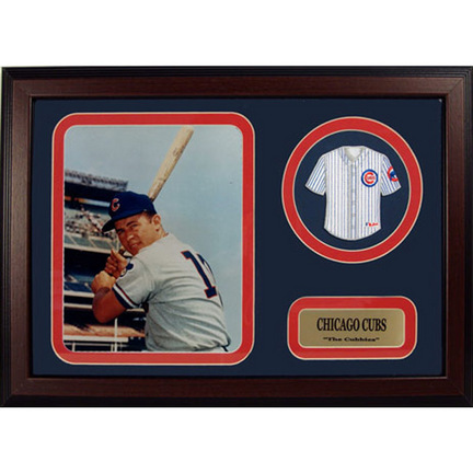 Ron Santo Photograph with Team Jersey Patch in a 12" x 18" Deluxe Frame