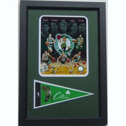 Boston Celtics "Celtic Greats Composite" Photograph with Team Pennant in a 12" x 18" Deluxe Frame
