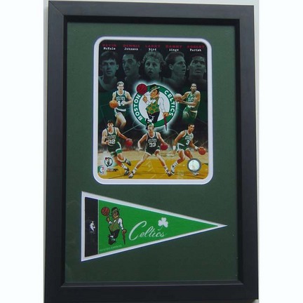 Boston Celtics "Celtic Greats Composite" Photograph with Team Pennant in a 12" x 18" Deluxe Frame