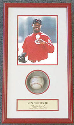 Ken Griffey, Jr. 8" x 10" Photograph and Autographed Baseball in Deluxe Framed Shadow Box