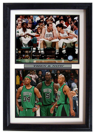 Boston Celtics "Then and Now" Deluxe Framed Dual 8" x 10" Photographs