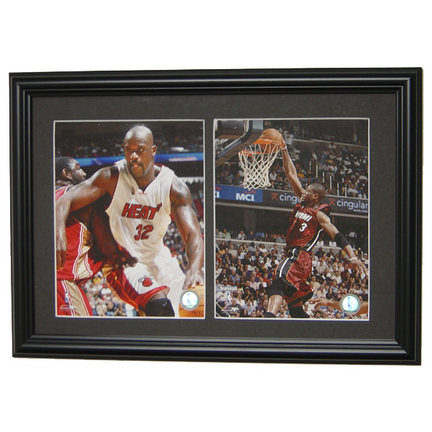 Shaquille O'Neal and Dwyane Wade Deluxe Framed Dual 8" x 10" Photographs