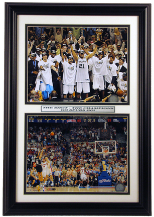 San Antonio Spurs "The Shot" Deluxe Framed Dual 8" x 10" Photographs