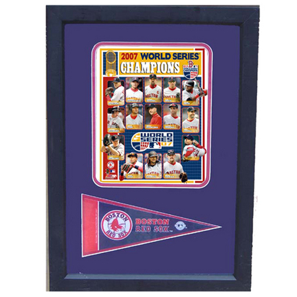 2007 Boston Red Sox World Series Photograph with Team Pennant in a 12" x 18" Deluxe Frame