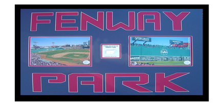 Fenway Park Deluxe Framed Dual 8" x 10" Photographs with Piece of Game Used Base