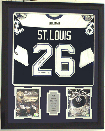 Martin St. Louis Limited Edition "04 Champs" Autographed Tampa Bay Lightning Home Jersey and Photo Collage in 