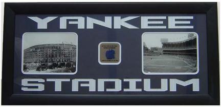 New York Yankees Photo Collage and Piece of Game Used Carpet in a 38" x 17.5" Deluxe Frame