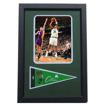 Paul Pierce Photograph with Team Pennant in a 12" x 18" Deluxe Frame