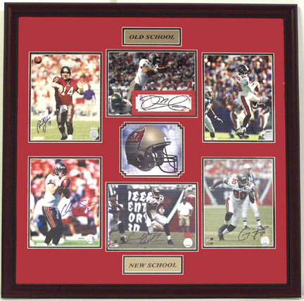 Tampa Bay Buccaneers "Old School / New School" Framed 32.5" x 33" Photo Collage