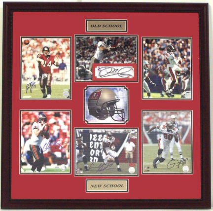 Tampa Bay Buccaneers "Old School / New School" Framed 32.5" x 33" Photo Collage