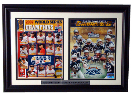 Boston City of Champions Deluxe Framed Dual 8" x 10" Photographs