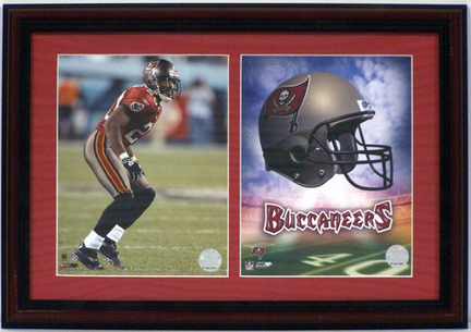 Tiki Barber Tampa Bay Buccaneers Deluxe Framed Dual 8" x 10" Photographs