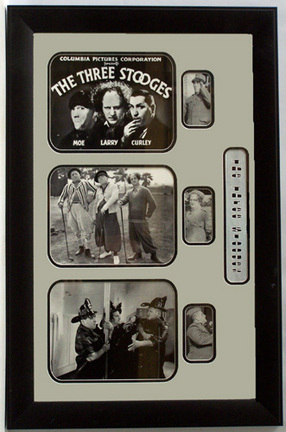 Three Stooges Photo Collage in a 15" x 35" Deluxe Frame