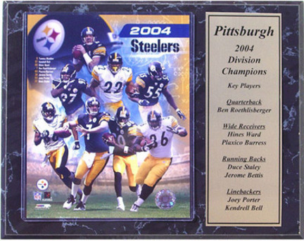Pittsburgh Steelers 2004 Division Champion Limited Edition Photograph with Statistics Nested on a 12" x 15" Pl