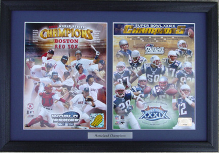 New England Patriots / Boston Red Sox Champions Deluxe Framed Dual 8" x 10" Photographs