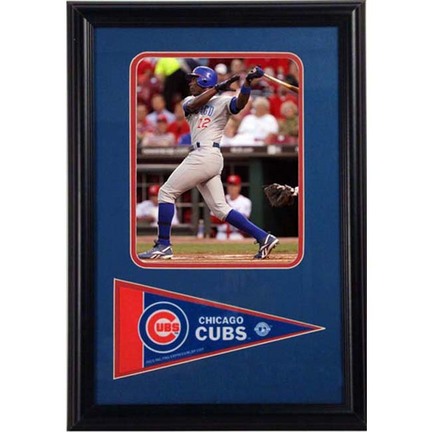 Alfonso Soriano Photograph with Team Pennant in a 12" x 18" Deluxe Frame