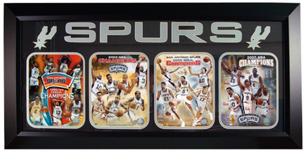 San Antonio Spurs "Champions" Photo Collage in a 19" x 38.5" Deluxe Frame