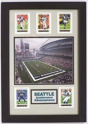 Seattle Seahawks Qwest Stadium Photograph with 5 Trading Cards in a 12" x 18" Deluxe Frame