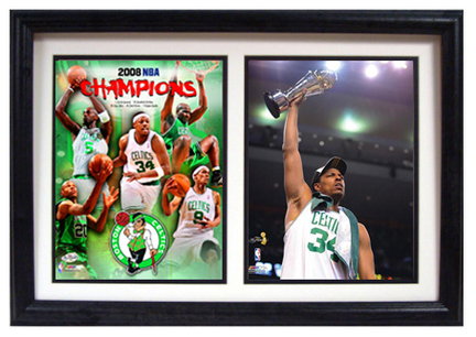 2008 Boston Celtics Championship Paul Pierce Deluxe Framed Dual 8" x 10" Photographs