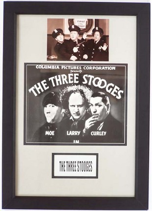 Three Stooges Framed 12" x 18" Photograph Collage