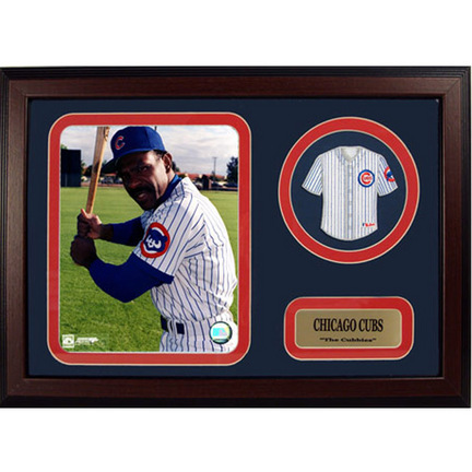 Andre Dawson Photograph with Team Jersey Patch in a 12" x 18" Deluxe Frame