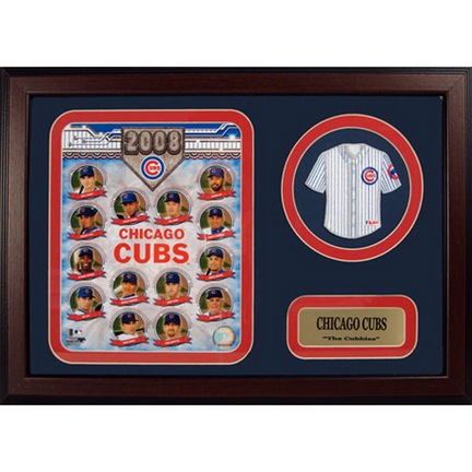 2008 Chicago Cubs Photograph with Team Jersey Patch in a 12" x 18" Deluxe Frame