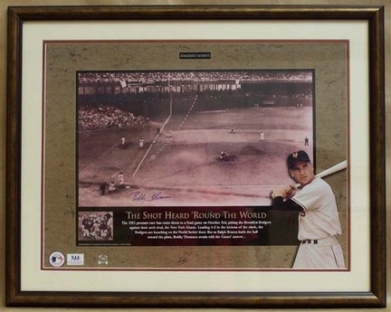 Bobby Thomson "Shot Heard Around the World" Autographed Deluxe Framed Photograph