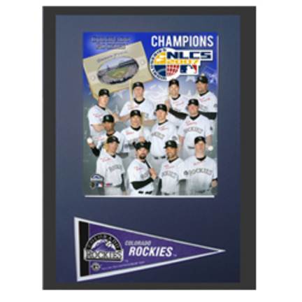 2007 Colorado Rockies Photograph with Team Pennant in a 12" x 18" Deluxe Frame