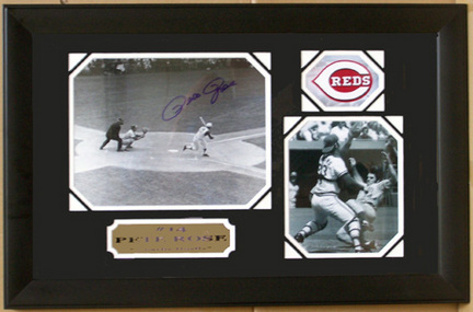 Pete Rose Photo Collage with Autographed 8" x 10" in a Deluxe Frame