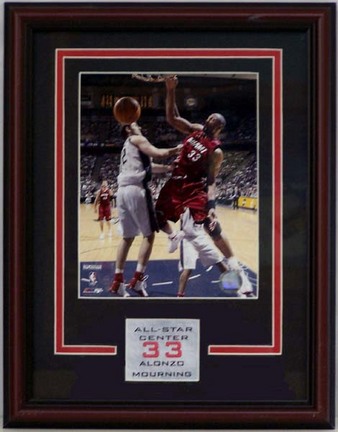 Alonzo Mourning "Miami Heat" Photograph in a 11" x 14" Deluxe Frame