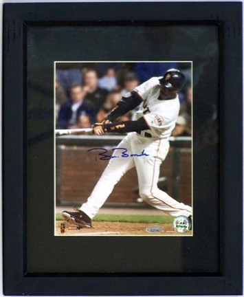 Barry Bonds Autographed Photograph in a 13" x 16" Deluxe Frame