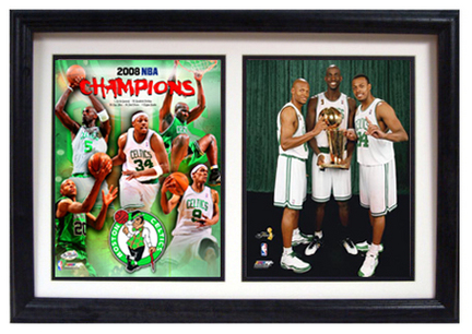 2008 Boston Celtics Championship Deluxe Framed Dual 8" x 10" Photographs