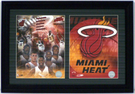 Miami Heat Team Deluxe Framed Dual 8" x 10" Photographs