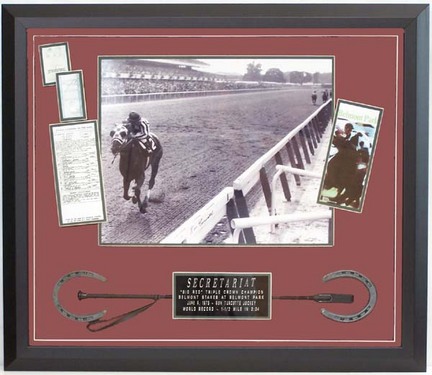 Ron Turcotte "Winning the Triple Crown" Autographed Photograph Photo Collage in Deluxe Frame