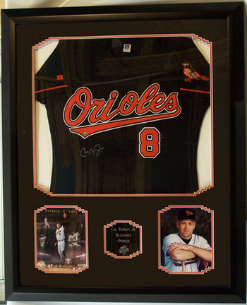 Cal Ripken Jr. Autographed Jersey and Photo Collage in Deluxe Frame