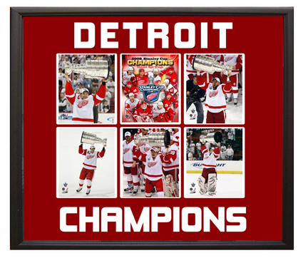 Detroit Red Wings "World Champions" Photo Collage in a 36" x 44" Deluxe Frame