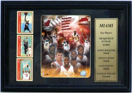 Miami Heat 2005 Team Photograph with 3 Trading Cards in a 12" x 18" Deluxe Frame
