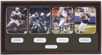 Johnny Unitas and Peyton Manning Indianapolis Colts "Then and Now" Photo Collage in a Deluxe Frame