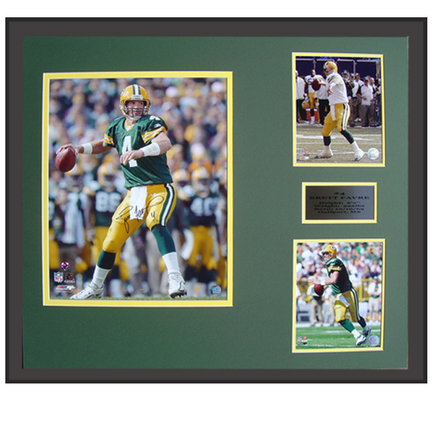 Brett Favre Autographed 8" x 10" Photograph in a 30" x 34" Deluxe Framed Collage